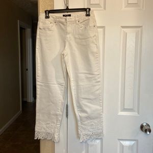 White Cropped Denim Jean's